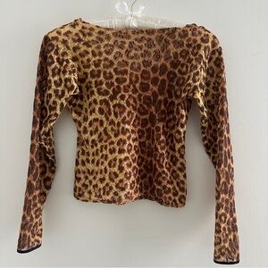 Leopard Print Long Sleeve Top